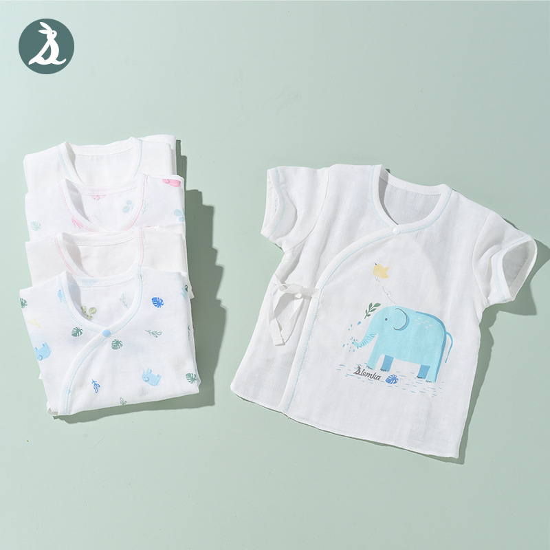 Premature baby clothes summer newborn half back jacket 0-3 months monk clothing newborn baby short sleeve underwear 2 pieces