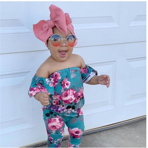 ins European and American fabric children's headwear DIY wide headband baby headband polyester bubble cloth large butterfly end headband
