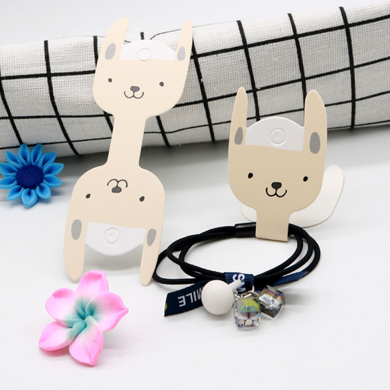 3.7*11.5cm米色狗头项链手链对折卡片饰品首饰包装项链卡纸可印刷