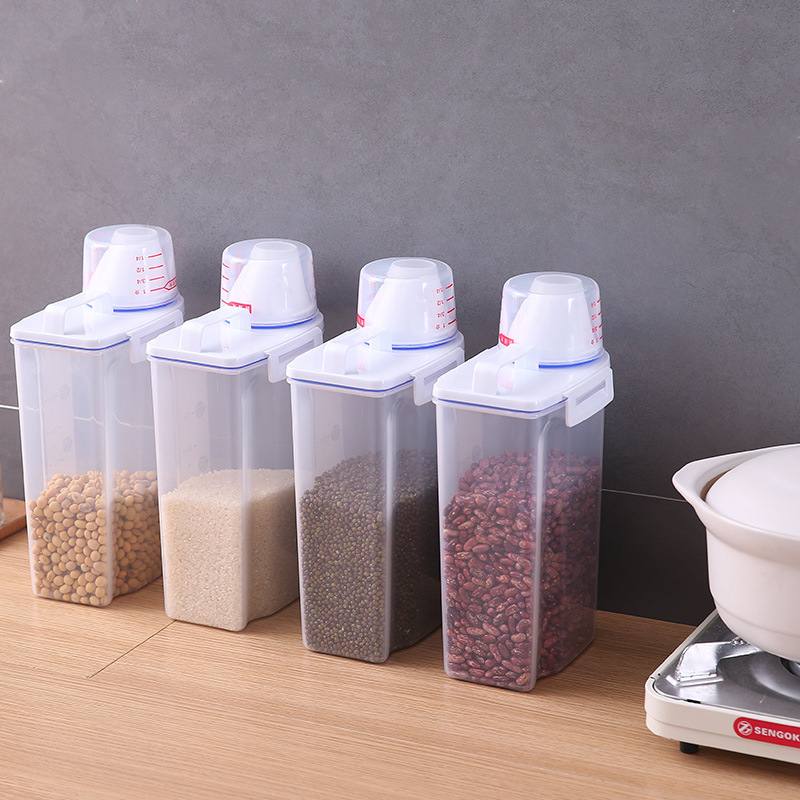 Household Plastic Sealed Jar Kitchen Large Thickened Food Storage Box Grain Storage Jar Lid Storage Jar