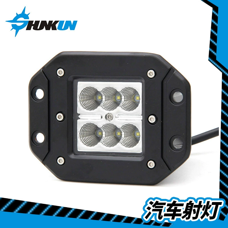 Квадратный Светодиодный прожектор для внедорожников 18 Вт, рабочий свет, установленный на внедорожнике, прожектор, автомобильное освещение