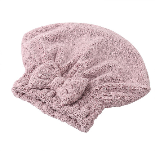 JIENIFU bamboo fiber bow dry hair hat, strong water absorption, cute, quick-drying, soft dry hair towel princess hat