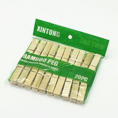 20 Pack Bamboo Clips, Bamboo Clothespins, Natural Bamboo Socks Clips, Underwear Clips Manufacturer Direct Sale