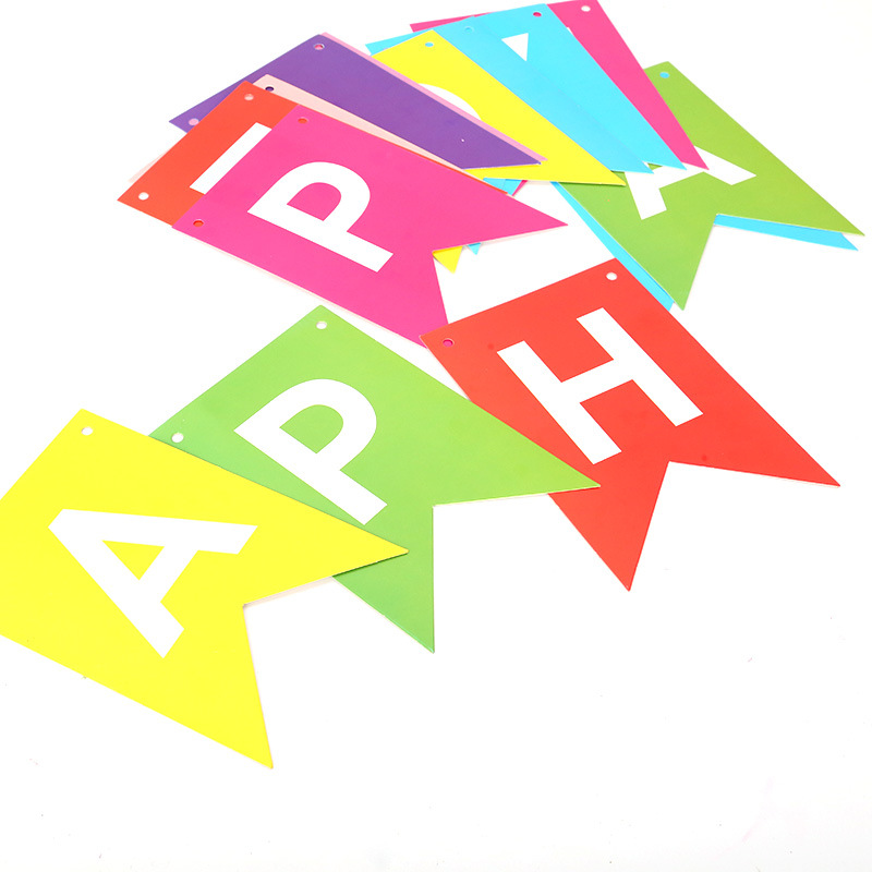 20cm grande dorando cumpleaños fishtail bandera dorando cumpleaños carta tire de la bandera de la fiesta de cumpleaños decoración tire de la bandera de la flor