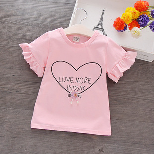 Baby half sleeve summer short sleeve cotton T-shirt girls summer small and medium children's clothing jacket children's wholesale 2025 new