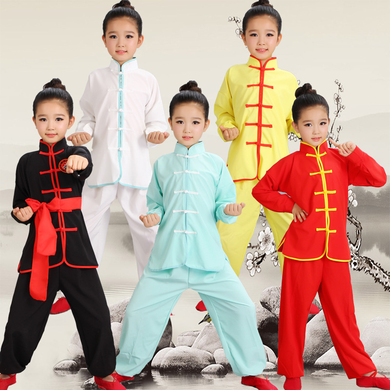Children's Wushu Performance Clothing New Style Teenager Tai Chi Practice Clothing Long and Short Sleeve Kung Fu Performance Clothing for Primary and Secondary School Students