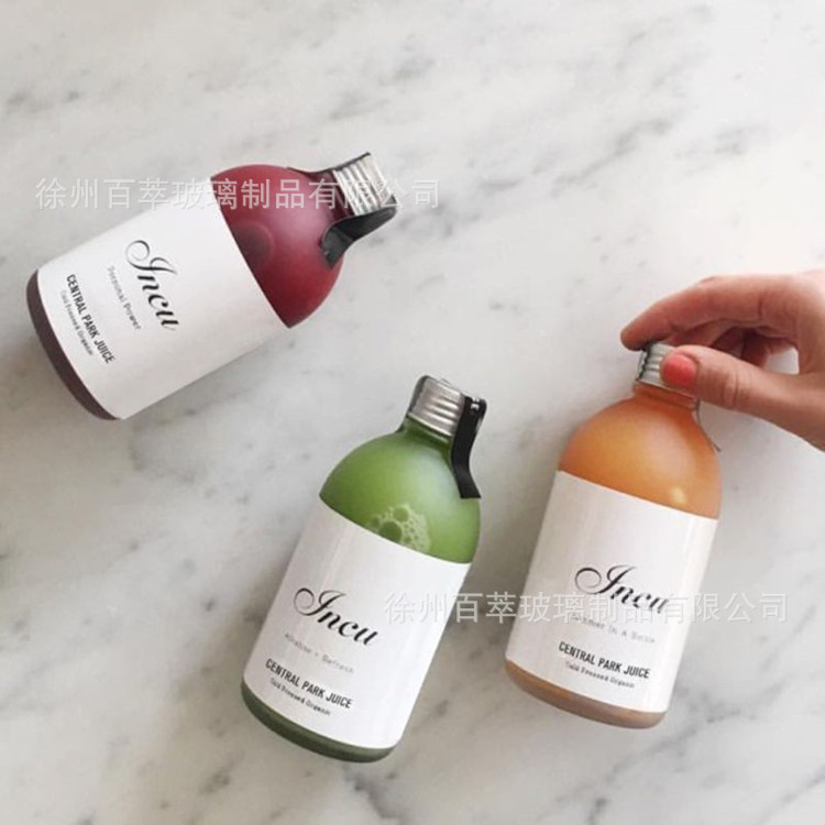 厂家批发简约便携饮料瓶磨砂玻璃牛奶果汁杯款式齐全可定盐水瓶