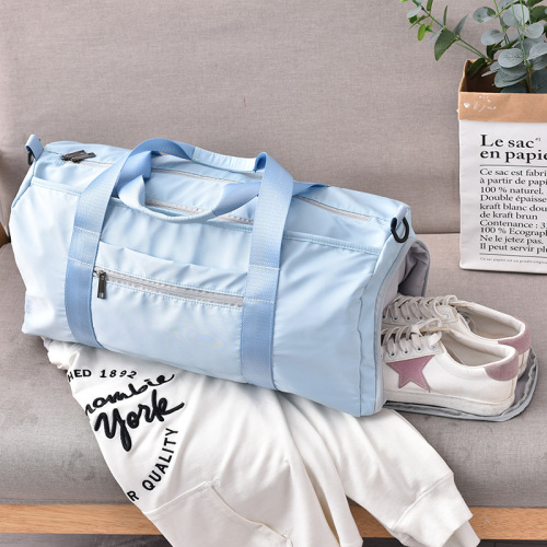 New sports fitness bag, female yoga bag, wet and dry separation bag, training bag, cylindrical short-distance portable travel storage bag