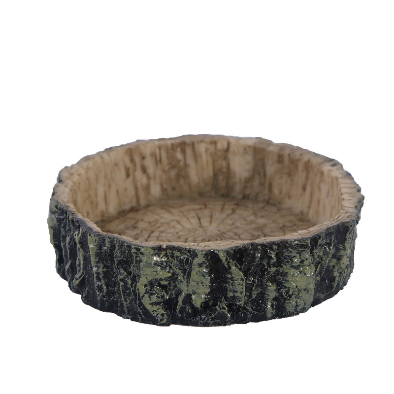 Crawler food pot lizard pet appliance Spider imitation bark food pot food plate turtle water plate Aquarium Turtle tree pot