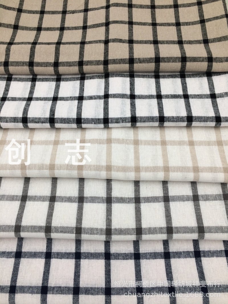 色织格子女装衬衫面料女装春夏装梭织提花布休闲服清新淘现货