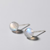 Earrings, crystal earings, silver 925 sample, Korean style, simple and elegant design, moonstone, gradient