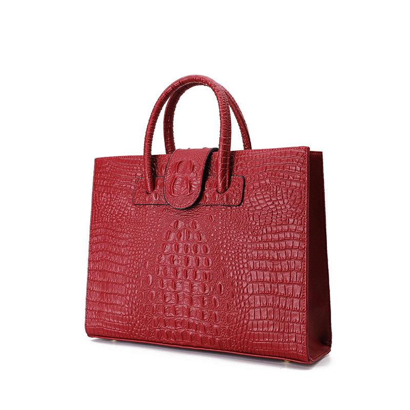 2025 New Arrival Commuter Crocodile Embossed Genuine Leather Women's Bag Large Capacity Handbag European And American Fashion Shoulder Bag - Thumbnail 7