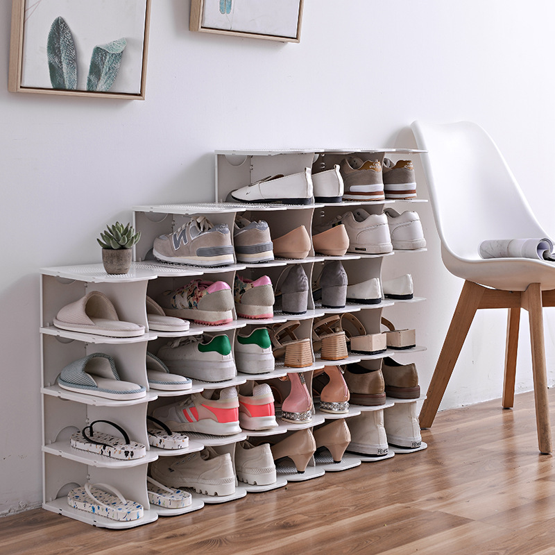 Multi-layer simple shoe rack household s...