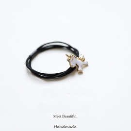 日系新款Q版独角兽 头绳发圈发饰头饰发绳韩国皮筋皮套少女系