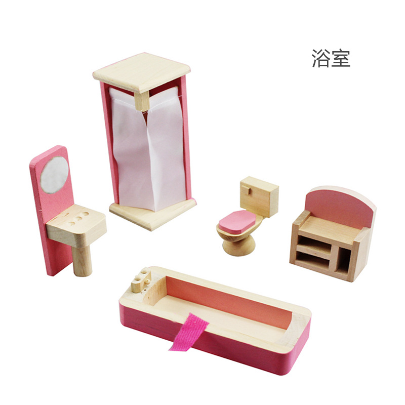 1:12 Dollhouse pequeño muebles simulación mini muebles de madera 6 modelos escena jugar casa Juguetes