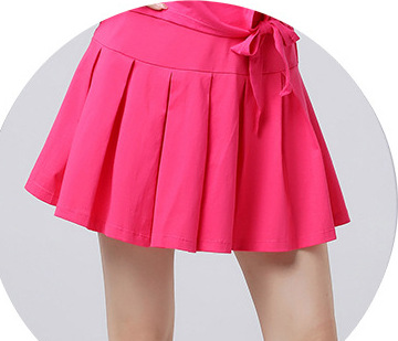 Розовая красная плиссированная юбка