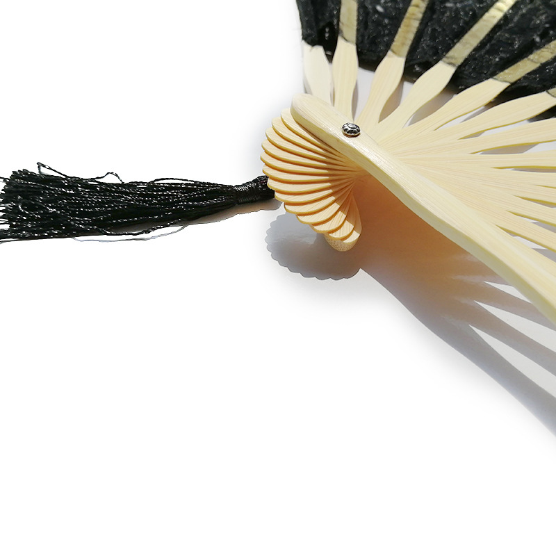 En stock ventilador de encaje hecho a mano de doble capa ventilador de corte europeo ventilador de fotografía de boda ventilador de baile ventilador de rendimiento beige blanco negro