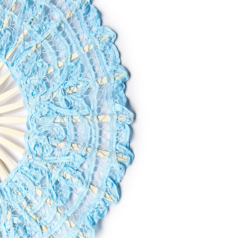 En stock 21cm 27cm corte vintage bambú encaje plegable ventilador de encaje de gama alta