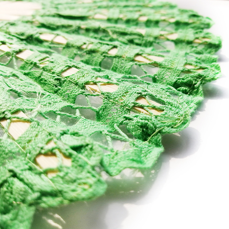 Hay en stock 21cm, 27cm corte plegable ventilador vintage bambú encaje plegable ventilador bordado hecho a mano VENTILADOR DE DOBLE CAPA