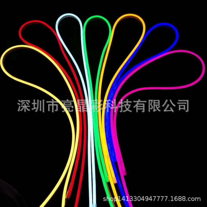 Lámpara de neón monocromática LED con tira de luz suave de silicona flexible 816 caracteres luminosos en forma de color RGB