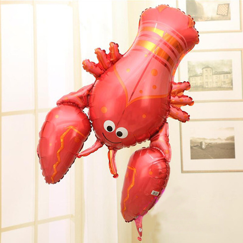 Large crayfish aluminum film balloon Lobster BBQ hotel opening decoration aluminum foil balloon Ocean theme balloon