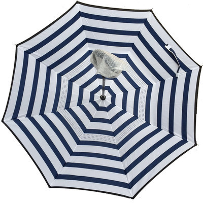 逆傘二重傘立っているC型ハンズフリー車逆傘ストレート傘広告傘印ロゴメーカー現物