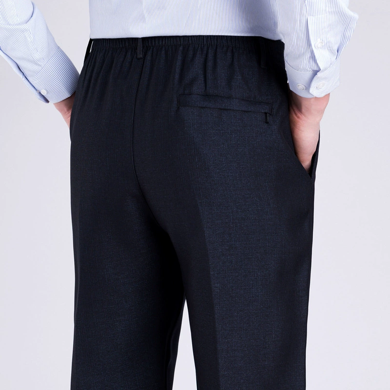 Оптовая Продажа с фабрики Большие размеры мужские брюки среднего возраста осенне-зимние повседневные брюки с толстой эластичной талией мужские свободные брюки для стариков