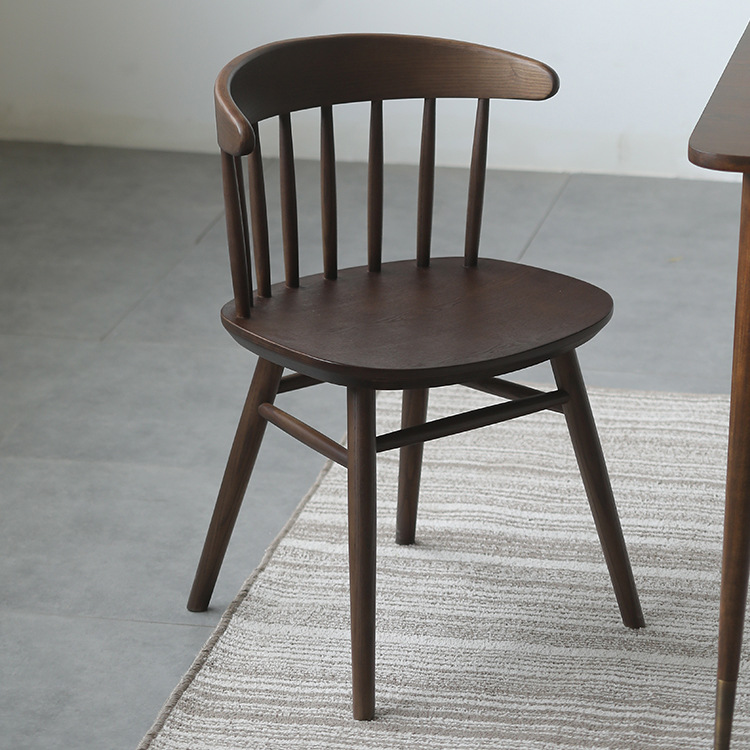 Nordic Simple Retro Dining Table and Chair Fashion Windsor Chair Casual Backrest Chair Bar Coffee Chair Ash Wood Dining Chair