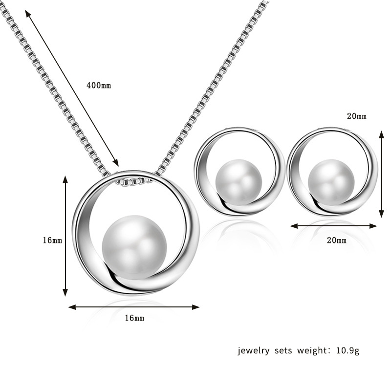 Cruz-frontera aleación galvanoplastia brillante imitación perla nupcial joyería collar pendientes traje joyería traje europeo y americano