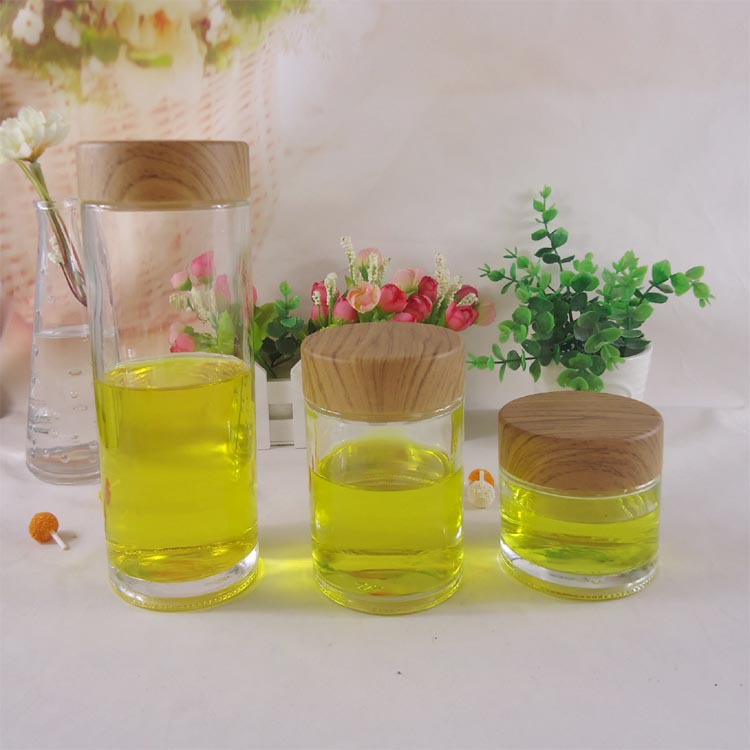 热销新款250g高档木纹盖蜂蜜瓶果酱燕窝玻璃瓶1斤2斤装蜂蜜瓶批發