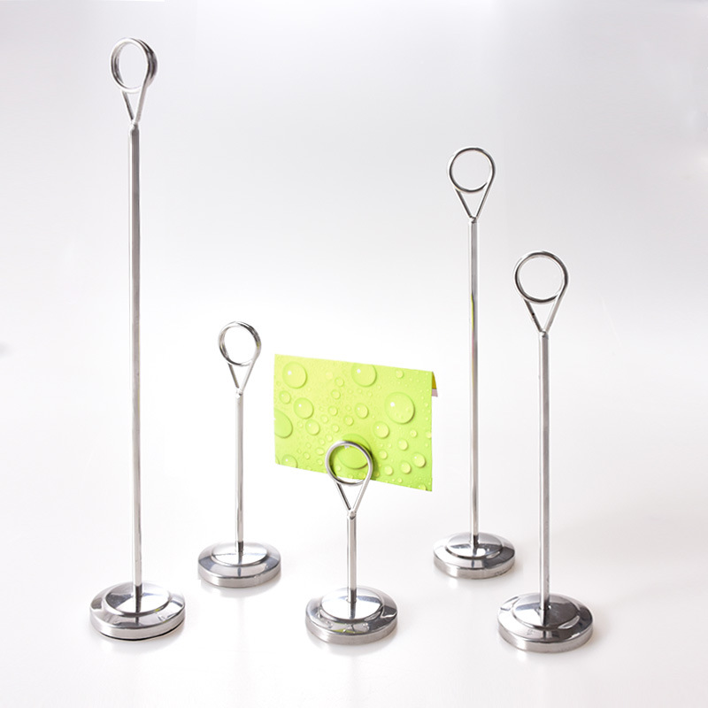 Boda Hotel banquete restaurante Acero inoxidable menú titular vertical autoservicio menú Tabla titular de la tarjeta suministro directo de fábrica