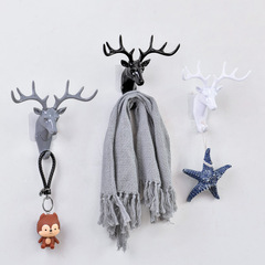 Creative Deer Antler American Home Decor Hooks Personalized Deer Head No-Drill Wall Adhesive Hook Wall Key Hook