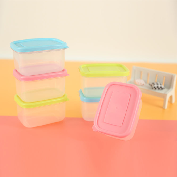 Pequeño tamaño mini caja de plástico sellada caja de suplemento de alimentos infantiles caja de muestra de comida de cantina Escuela de Kindergarten
