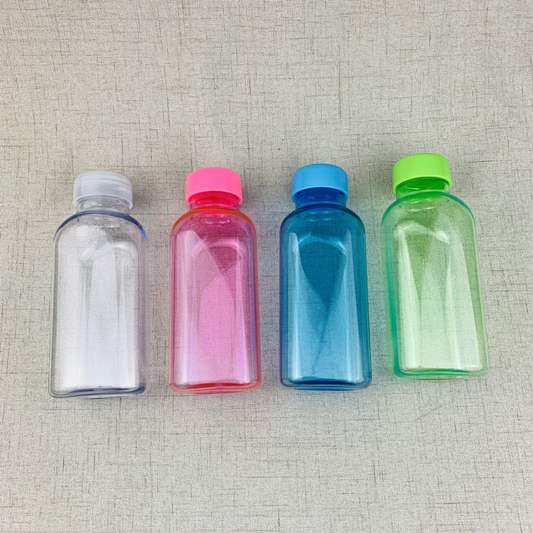 Vaso cuadrado de plástico para agua, botella transparente para bebidas, vaso publicitario para regalo, vaso colorido creativo, moderno y personalizado