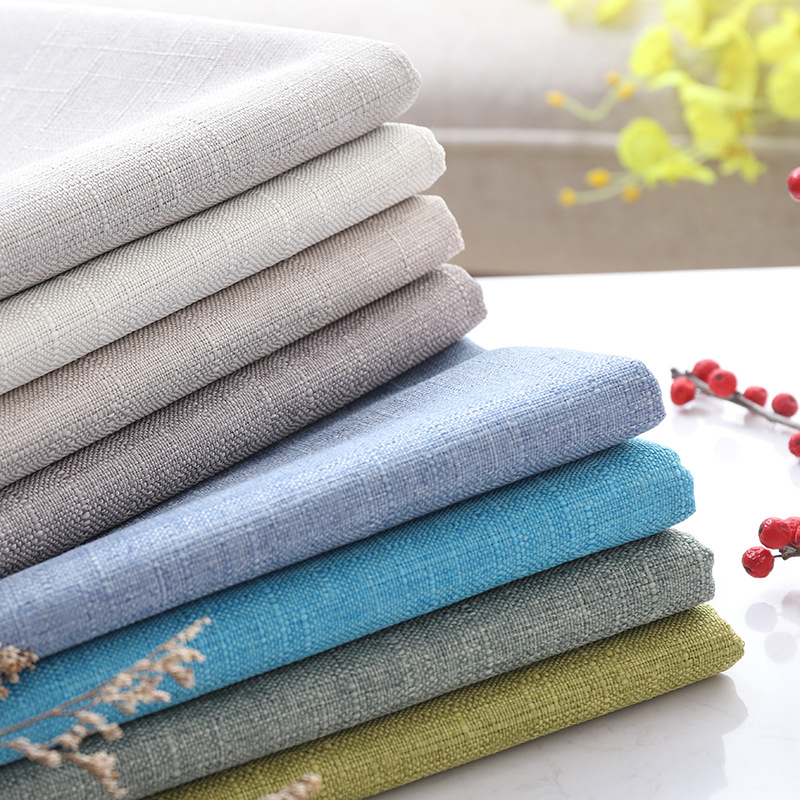 沙发布料竹节麻混纺仿棉麻布软包装饰面料涤纶布抱枕坐垫