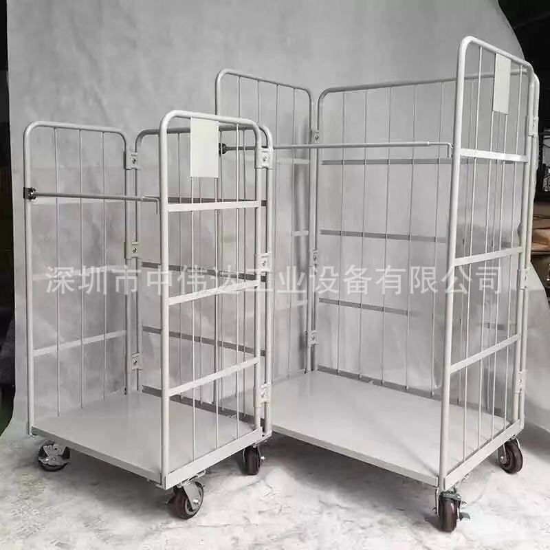 苏州上海物流台车厂家 可折叠移动带刹车轮快递物流分拣物流笼车