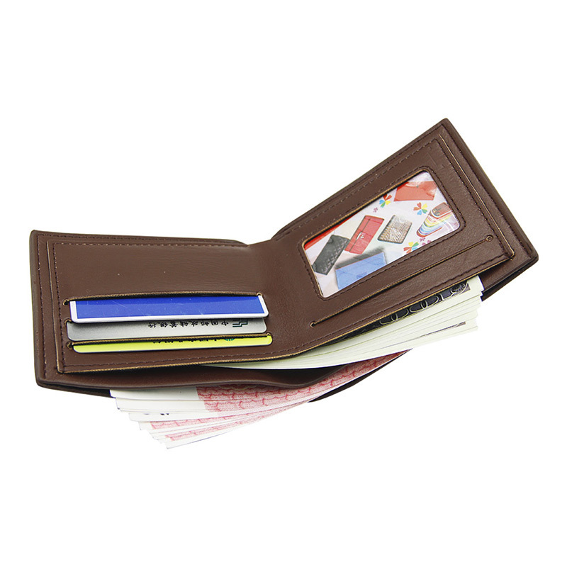 Nuevos hombres cartera corta moda casual simple cartera color sólido gran capacidad pu cambio cartera de los hombres