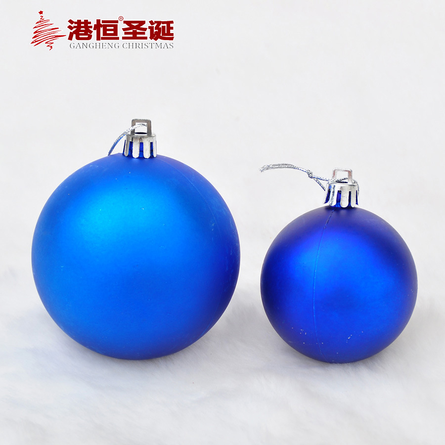 Decoración de Navidad colgante BOLA DE Navidad 6CM azul mate galvanoplastia bola de plástico bola de la decoración del árbol de Navidad