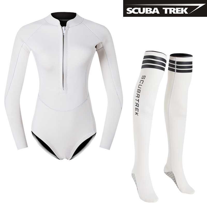 2mm Macaron Women's Diving Suit One-piece Surfing Long-sleeved Top Snorkeling Jellyfish Suit Warm Cold-proof Sunscreen Suit 2mm Macaron Women's Diving Suit One-piece Surfing Long-sleeved Top Snorkeling Jellyfish Suit Warm Cold-proof Sunscreen Suit