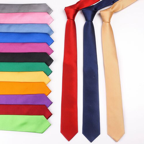 Tie Men's Solid Color Threaded Tie 15 Colors Solid Color Business Wedding Formal Wear 6cm Tie Wholesale