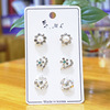 Cute universal earrings from pearl, simple and elegant design, 3 pair