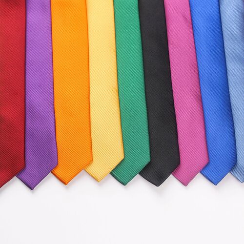 Tie Men's Solid Color Threaded Tie 15 Colors Solid Color Business Wedding Formal Wear 6cm Tie Wholesale