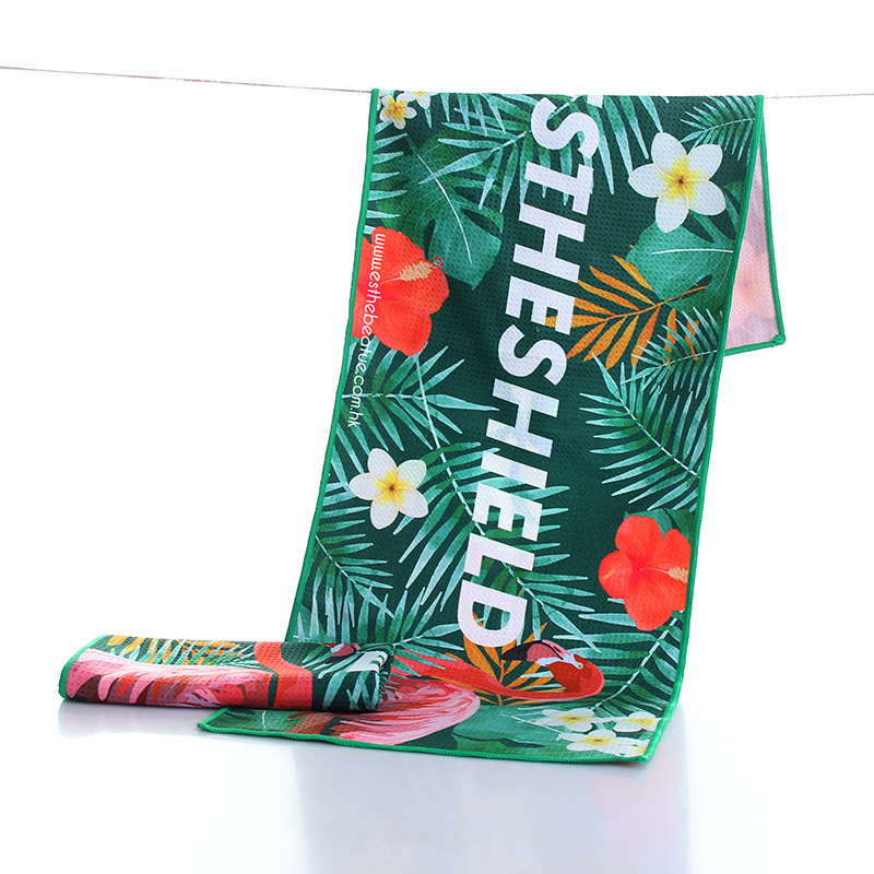 Waffle Weave Printed Towels with High-Definition Digital Sublimation Printing, High Color Fastness, Small Batch Production
