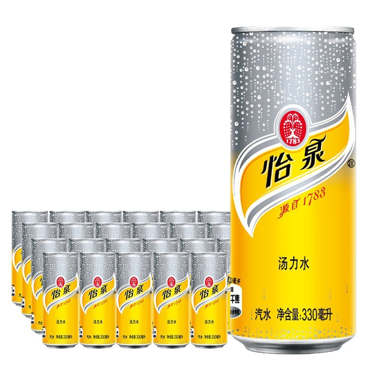 可口可乐 怡泉苏打水干姜水汤力水330ml*24听整箱装碳酸饮料