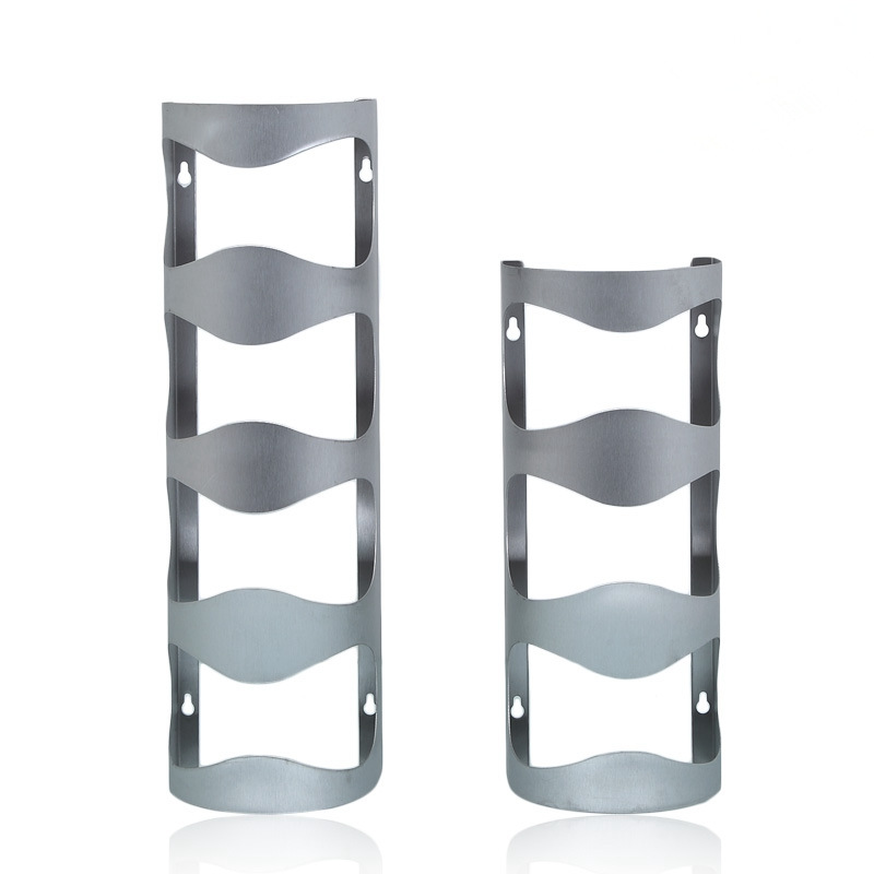 Estante del vino de acero inoxidable colgando estante de la botella de vino montado en la pared decoración del estante del vino simple sostenedor de la botella de vino