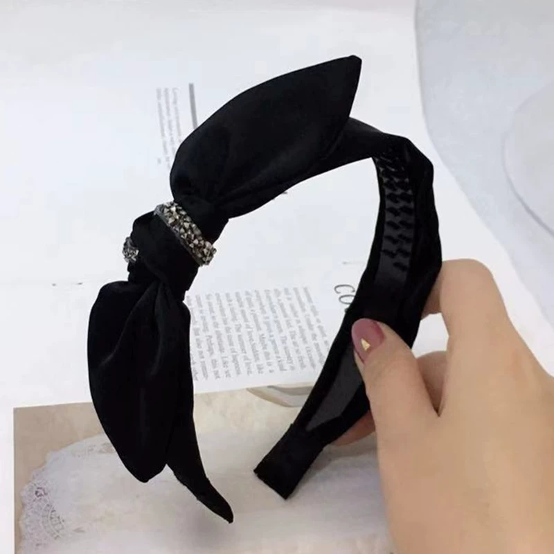 Headband, hairgrip for face washing with bow, hair accessory, hairpins, Korean style, new collection, wholesale