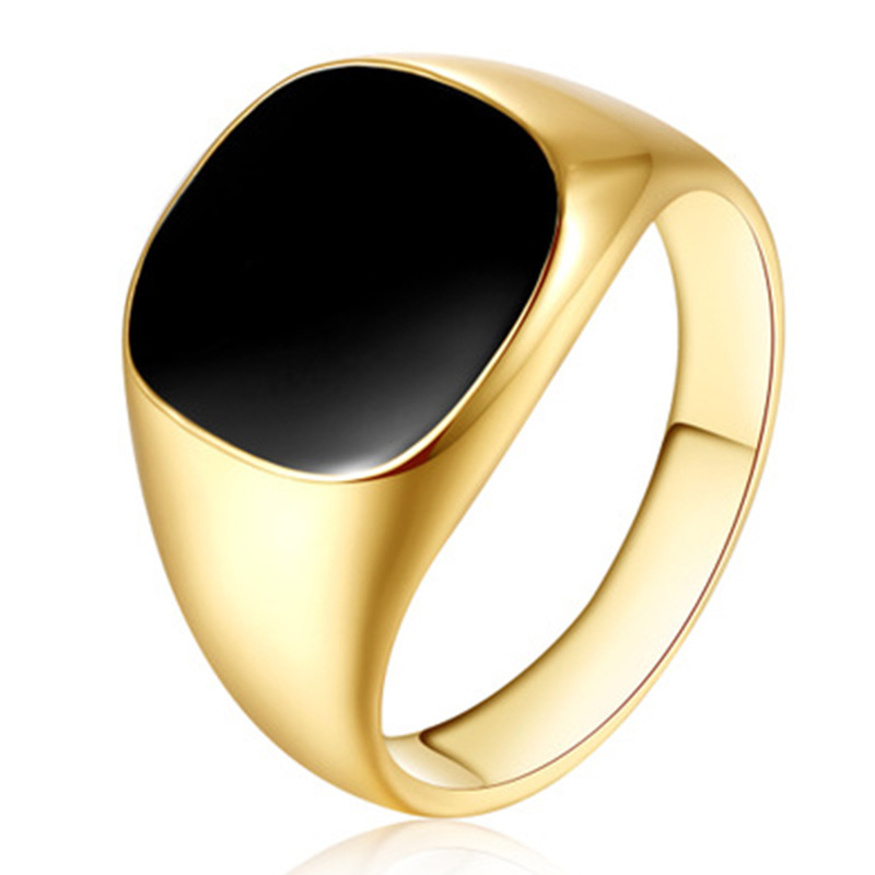 Chenrui wish Cross-border E-Commerce Supply New Personality Ring Round Square Oil Drop Ring European and American Fashion Jewelry