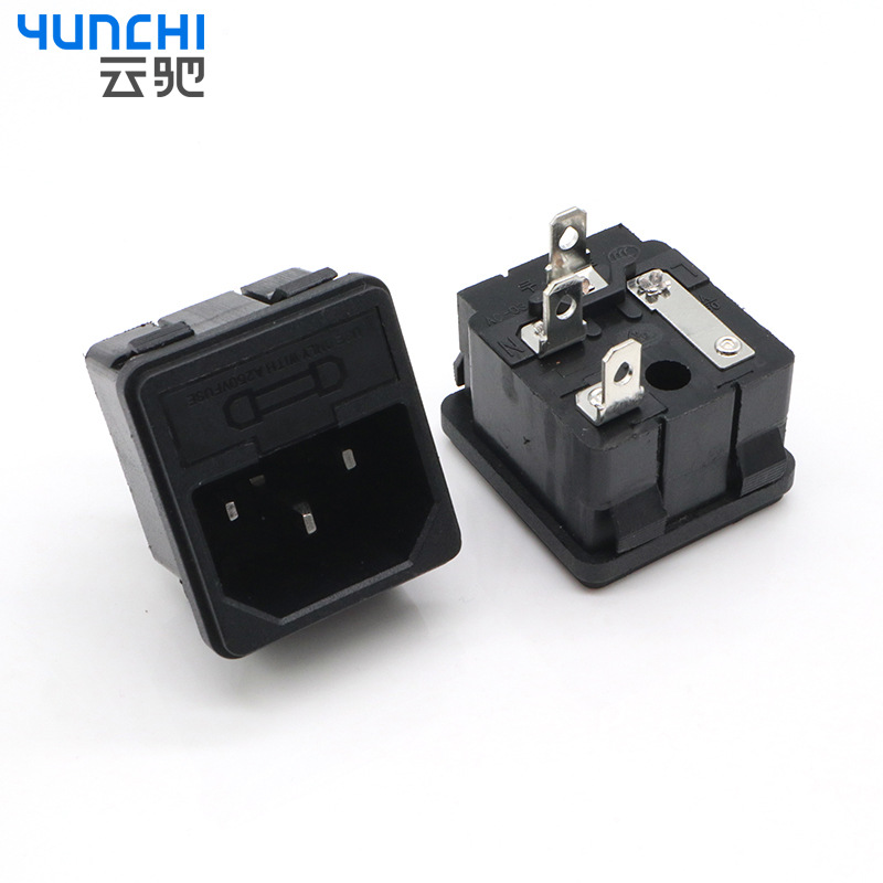 AC-02品字二合一插座 卡式公座 插座二合一带保险丝AC02电源插座