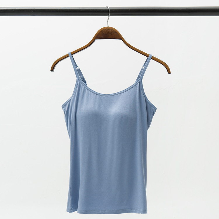 Camisola de color sólido para mujer con almohadillas de sujetador incorporadas, estilo fino, se puede usar como capa interior o exterior, estilo intelectual.