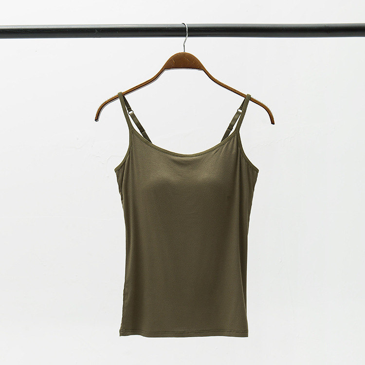 Camisola de color sólido para mujer con almohadillas de sujetador incorporadas, estilo fino, se puede usar como capa interior o exterior, estilo intelectual.